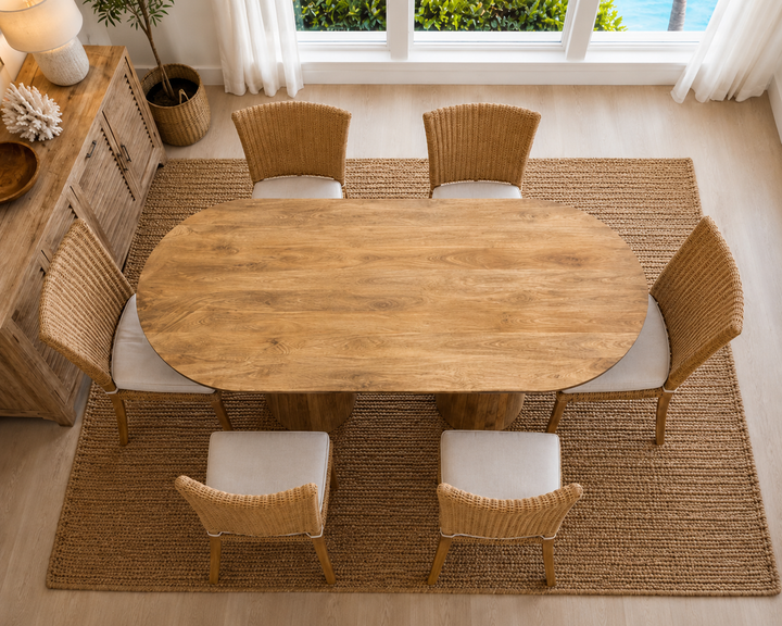 Mango wood dining table (oval) - 71 x 35 x 30 in, additional view 3