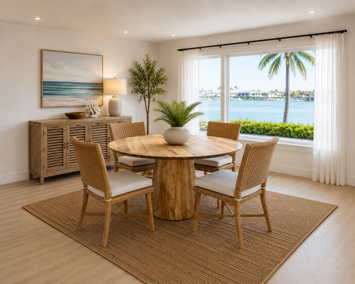 Mango wood dining table (round) - 47 x 47 x 30 in