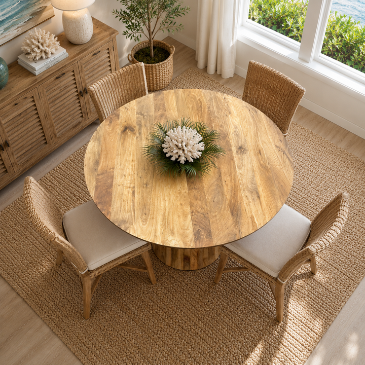 Mango wood dining table (round) - 47 x 47 x 30 in, additional view 3