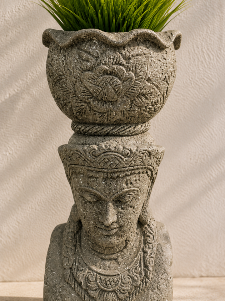 Stone Buddha planter, additional view 2