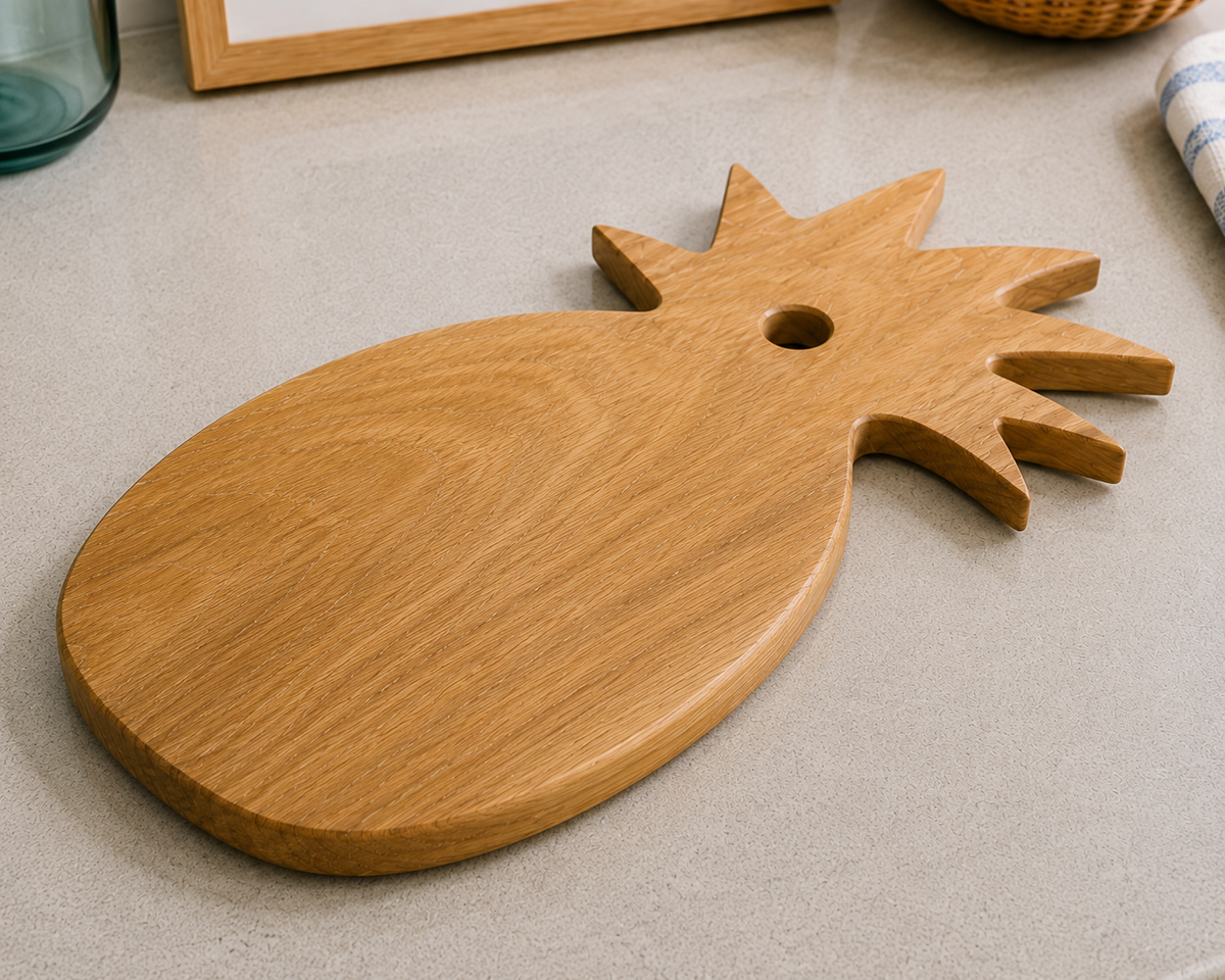 Teak Pineapple Cutting Board small