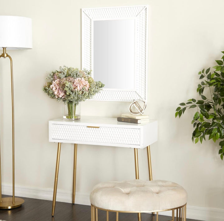 White Wood Console w/ Mirror UMA