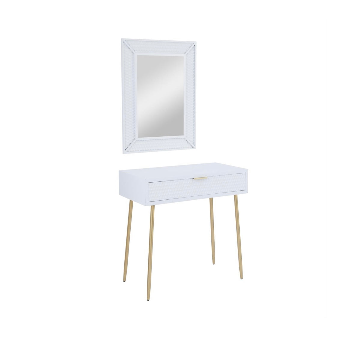 White Wood Console w/ Mirror UMA