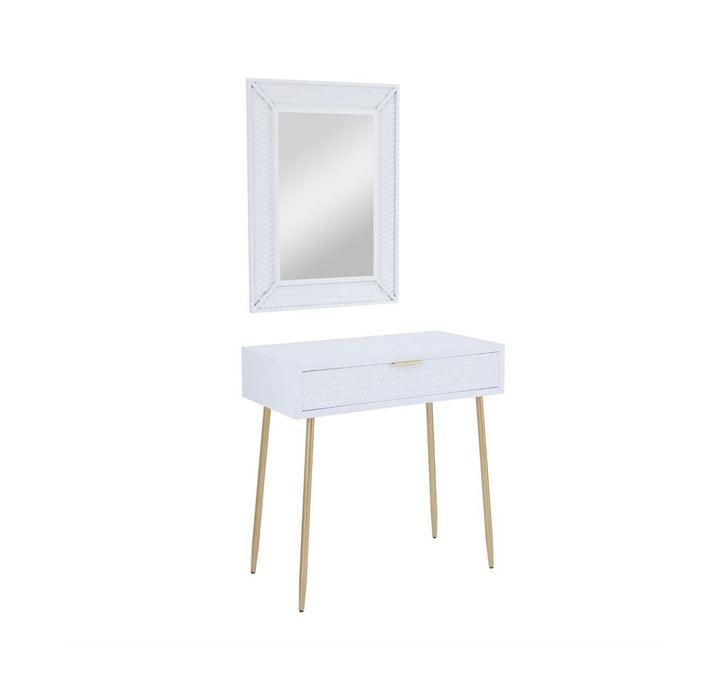 White Wood Console w/ Mirror UMA