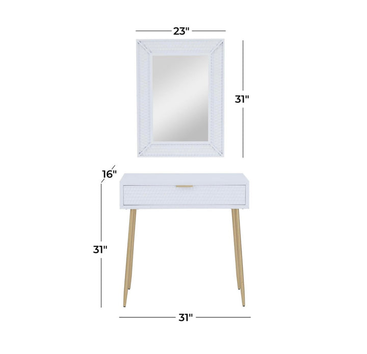White Wood Console w/ Mirror UMA