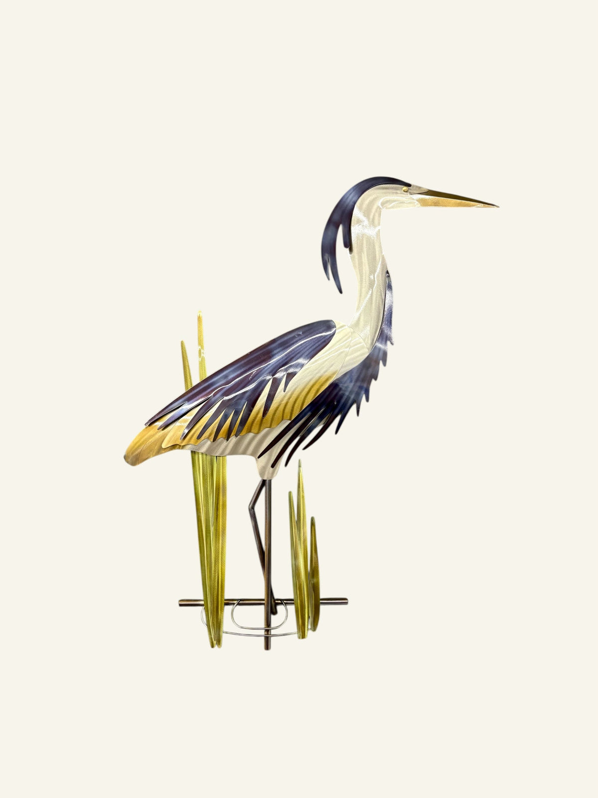 Blue heron up (face right/stainless steel), additional view 2