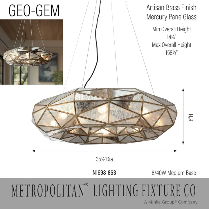 Metropolitan Geo-Gem - 8 light chandelier, additional view 8