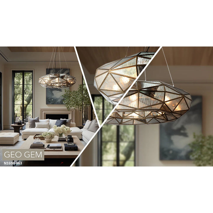 Metropolitan Geo-Gem - 8 light chandelier, additional view 9