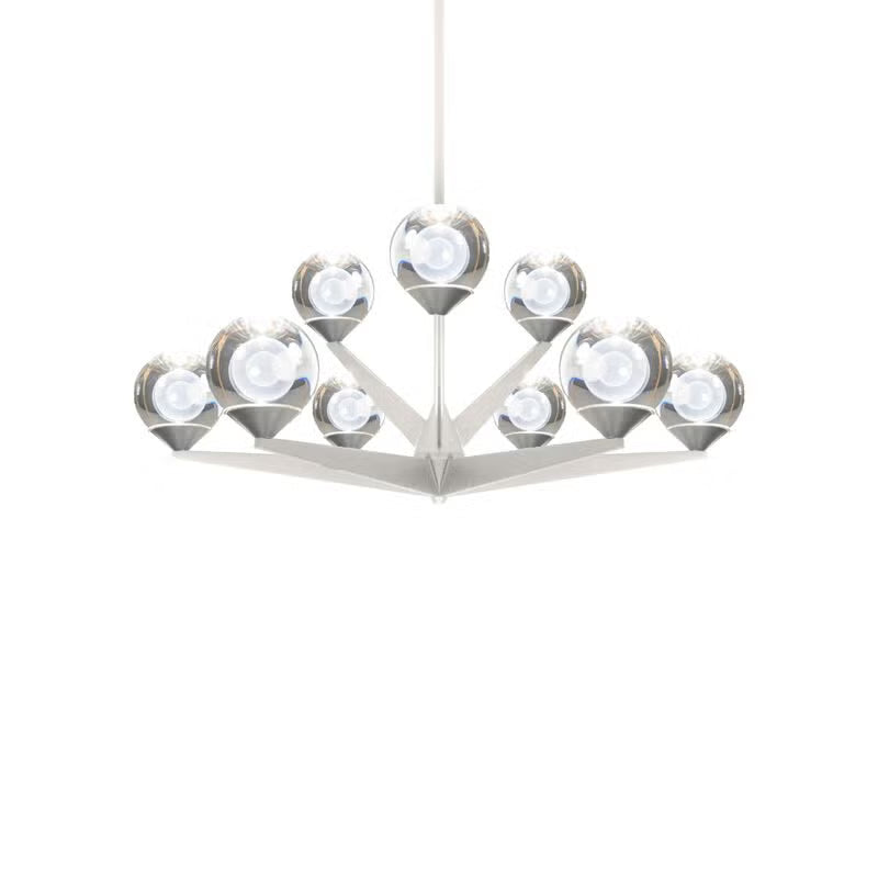Double bubble 9 light 23.88 inch satin nickel chandelier ceiling light, additional view 3