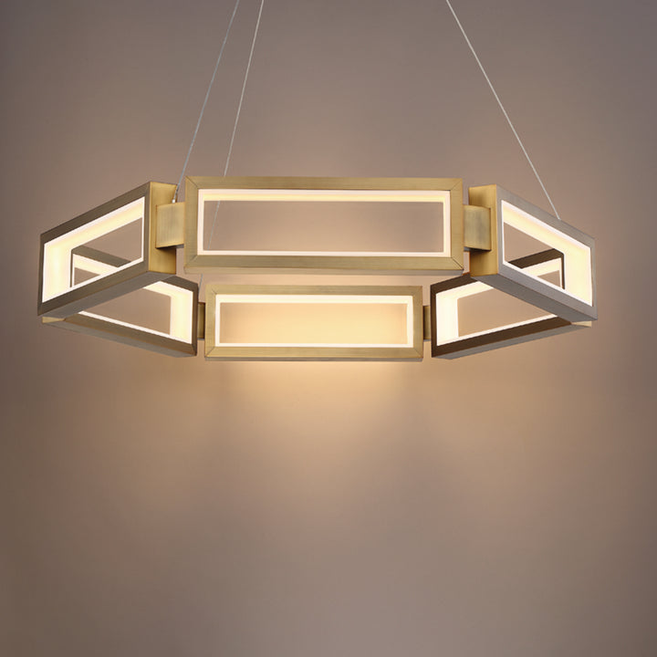 Modern Forms Mies LED chandelier, 5 inch tall x 24 inch wide