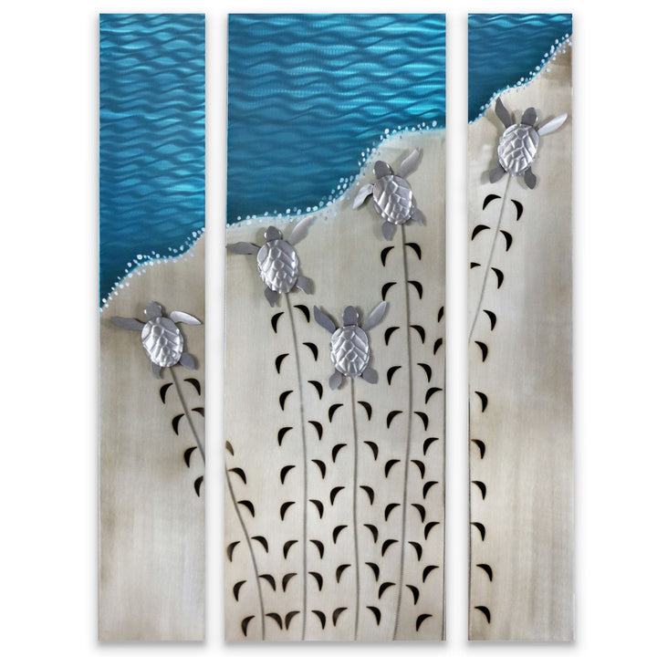 Making tracks (baby sea turtles triptych)