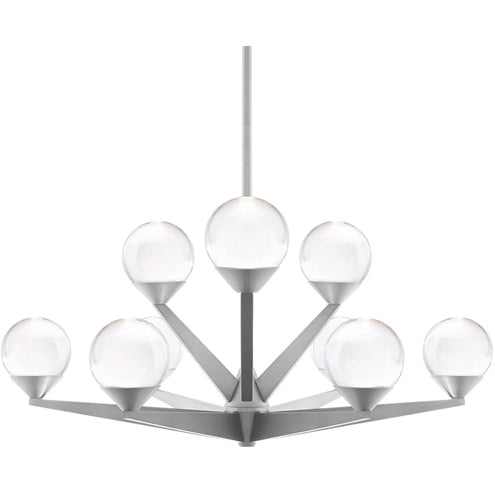 Double bubble 9 light 23.88 inch satin nickel chandelier ceiling light